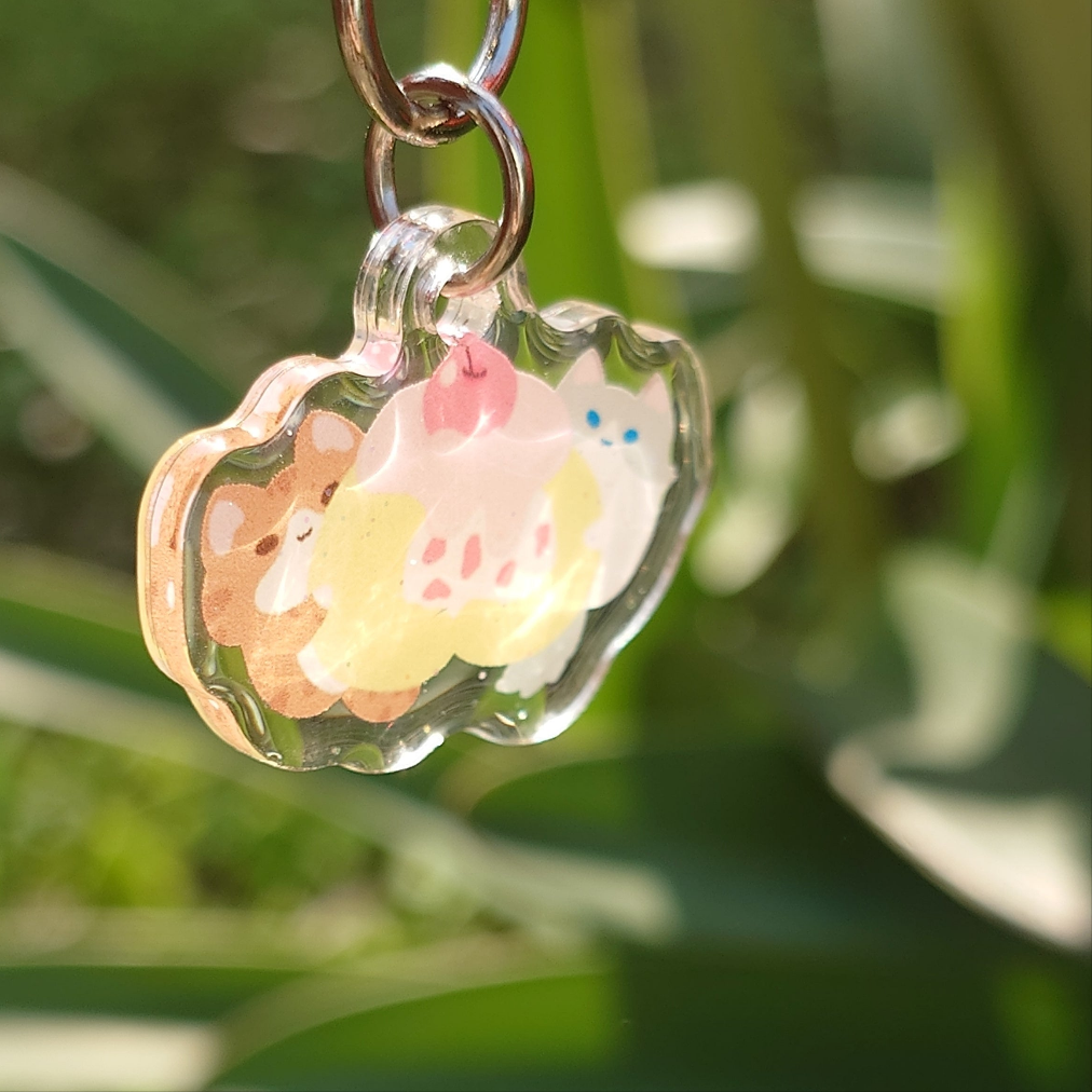 Cake Roll Kitty Epoxy Keychain