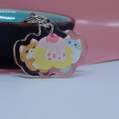 Cake Roll Kitty Epoxy Keychain
